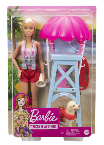 Набор игровой Barbie кукла+питомец+аксессуары Пляжный спасатель