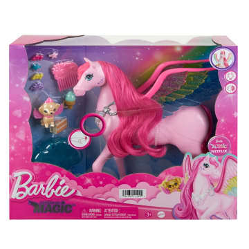 Rosafarbener Barbie-Pegasus Mit Hündchen, Geflügeltes Spielzeugpferd, Barbie A Touch Of Magic - Image 6 of 6