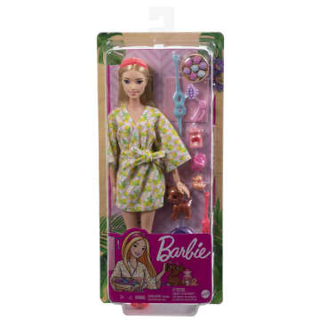Barbie Cuidado personal Día de spa Muñeca con cachorrito, juguetes para niños y niñas - Imagen 6 de 7