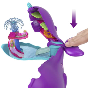 Polly Pocket Avontuur in de Fonkelgrot Narwalavontuur, boot, speelset met 2 micropoppen en 13 accessoires - Imagen 2 de 6