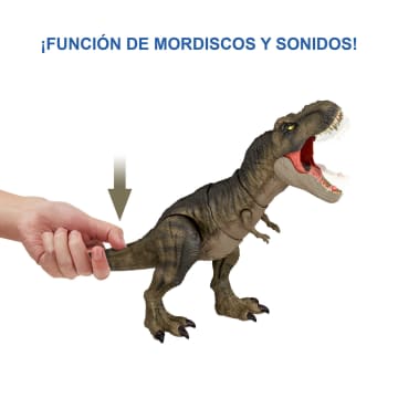 Jurassic World T-Rex golpea y devora Dinosaurio articulado
