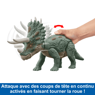 Jurassic World - Tricératops Géant Mega Action - Figurine Dinosaure - 4 Ans Et +