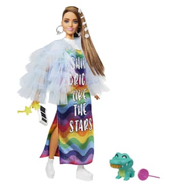 Кукла Barbie Экстра в радужном платье
