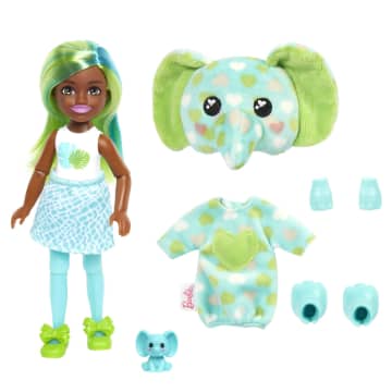 Barbie Small Dolls and Accessories, Cutie Reveal Chelsea Elephant Doll, Jungle Series