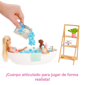 Barbie Bienestar Muñeca Rubia Con Bañera - Imagen 3 de 6