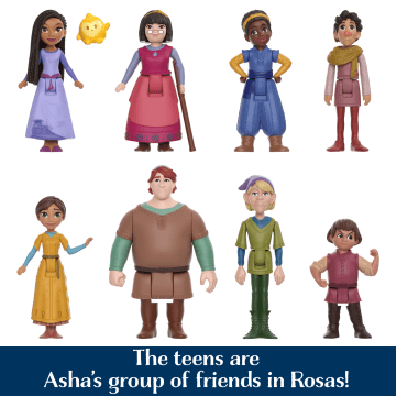 Disney's Wish The Teens Pack Of 8 Posable Mini Dolls & Star Figure - Image 3 of 3