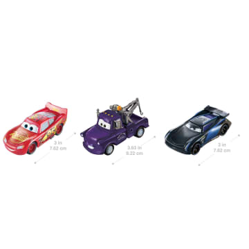 Disney Pixar Pack 3 Rayo McQueen/Mate/Jackson Storm cambio color Cars