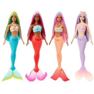 Rengarenk Saçları, Kuyrukları Ve Saç Aksesuarlarıyla Barbie Deniz Kızı Bebekler