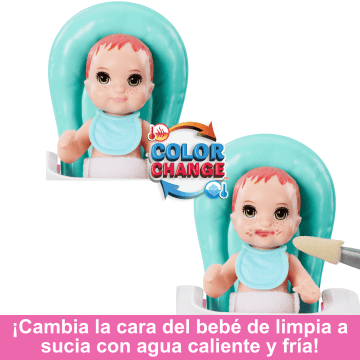 Barbie Muñeca Skipper Niñera Con Trona, Bebé Y Accesorios