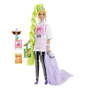 Barbie® Extra Lalka Biała tunika – Neonowe zielone włosy - Image 1 of 7