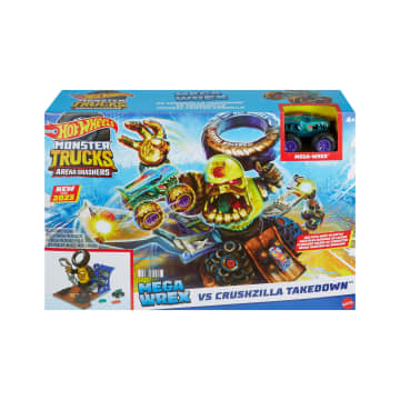 HOT WHEELS Monster Trucks ARENA SMASHERS MEGA - WREX VS CRUSHZILLA TAKEDOWN Playset - Image 6 of 6