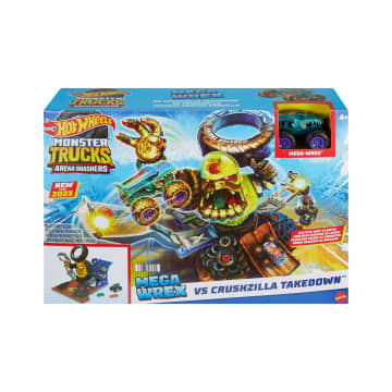 Hot Wheels Monstertrucks Arenabeukers Mega-Wrex Tegen Crushzilla Bazengevecht Speelset