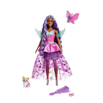 Muñeca Barbie con dos mascotas de cuento de hadas, Barbie Brooklyn de Barbie A Touch of Magic - Imagen 1 de 6