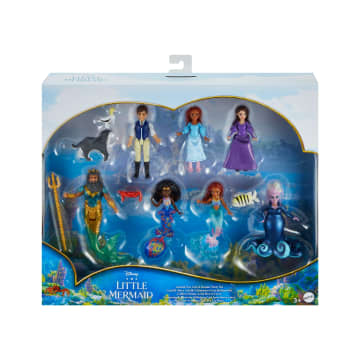 Disney La Petite Sirène - Coffret Ariel Terre Et Mer Avec 7 Mini-Poupées Et 4 Figurines