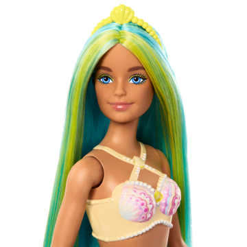 Barbie Zeemeerminpop Met Blauw En Geel Haar, Turquoise Staart En Haarband - Image 2 of 6
