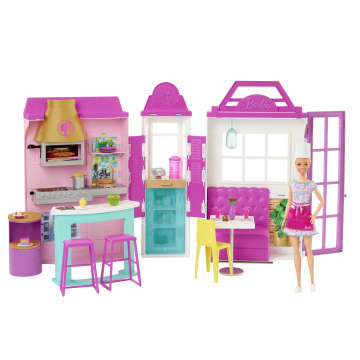 Barbie Cook 'n Grill Restaurant Muñeca y conjunto de juego - Imagen 1 de 6