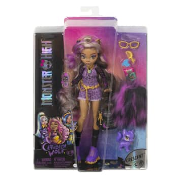 Monster High Κούκλα, Κλοντίν Με Σκυλάκι, Μαλλιά Με Μοβ Ανταύγιες - Image 6 of 6