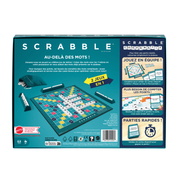 Mattel Games - Scrabble Classique 2 En 1 Avec Plateau Réversible - Jeu De Société - 8 Ans Et +