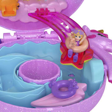 Polly Pocket Avontuur in de Fonkelgrot, compacte speelset Eenhoornzwemband met 2 micropoppen en 12 accessoires - Image 4 of 6