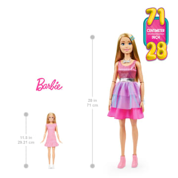 Barbie - La Mia Prima Barbie, Barbie Grande Amica, Alta 71 Cm Con Abito Rosa Scintillante - Image 7 of 7