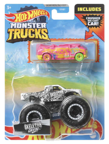 Hot Wheels Monstertrucks, Schaal 1:64, 2-Pack Met Speelgoedvoertuigen, 1 Gegoten Truck En 1 Auto - Image 12 of 12