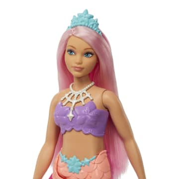 Barbie Sirena Pelo rosa con corona azul