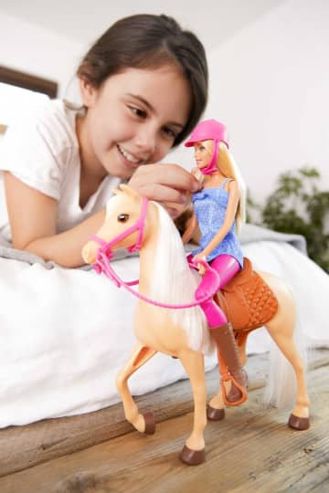 Barbie - Cheval & Poupée Blonde - Coffret Poupée Mannequin - 3 Ans Et + - Imagen 7 de 7