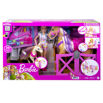 Barbie - Coffret Toilettage Des Chevaux Barbie Avec 1 Poupée - Poupée Mannequin - 3 Ans Et + - Image 6 of 6