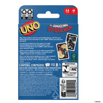 Juego De Cartas Uno The Amazing Spider-Man Para Niños, Adultos Y Noches De Juegos En Familia Inspirado En La Serie De Cómics De Marvel - Image 4 of 6