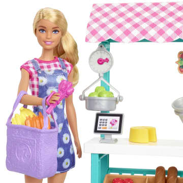Barbie® Çiftçi Pazarı oyun seti - sarı saçlı bebek