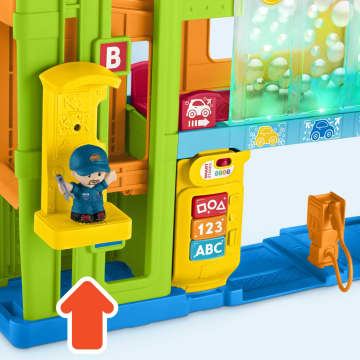 Fisher-Price Little People Leerzame Garage Met Lichtjes, Speelset Voor Peuters, 5 Speelonderdelen, Meertalige Versie - Image 3 of 6