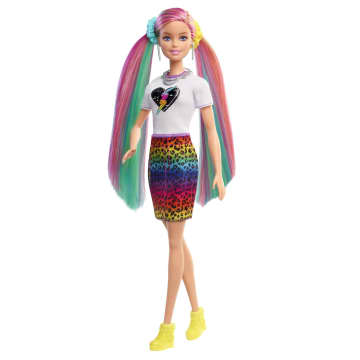 Barbie Poup e Barbie Chevelure Arc en ciel L opard GRN81