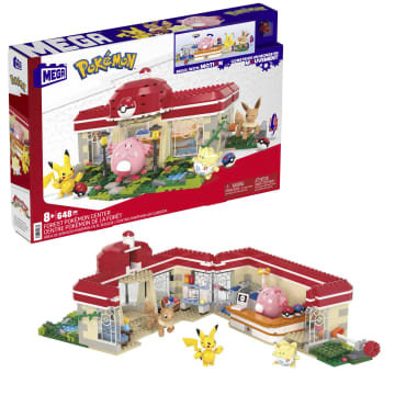 Mega Pokémon Bouwset Voor Kids, Pokémoncentrum In Het Bos (648 Onderdelen) Met 4 Actiefiguren - Image 1 of 4