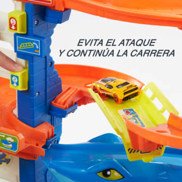 Conjunto De Juego Huye Del Tiburón De Hot Wheels City, Juguete Para Niños A Partir De 4 Años