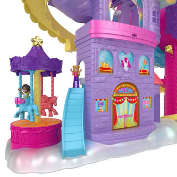 Polly Pocket Playset Lunapark Dell'Arcobaleno, 3 Giostre, 7 Aree Di Gioco, 2 Bambole, 2 Unicorni E 25 Sorprese (30 Pezzi In Totale) - Image 4 of 7