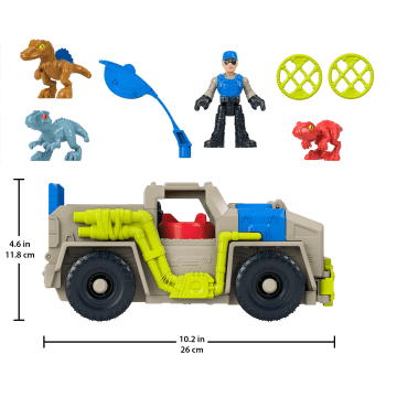 Imaginext Jurassic World Track & Transport Dino Truck Vehicle & Figure Set, 8 Pieces