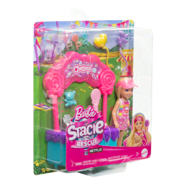 Barbie Stacie Al Rescate Muñeca Con Set De Juego Chelsea Tienda De Dulces