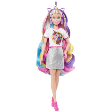 Poupée Barbie Cheveux Fantastiques Avec Looks Sirène Et Licorne