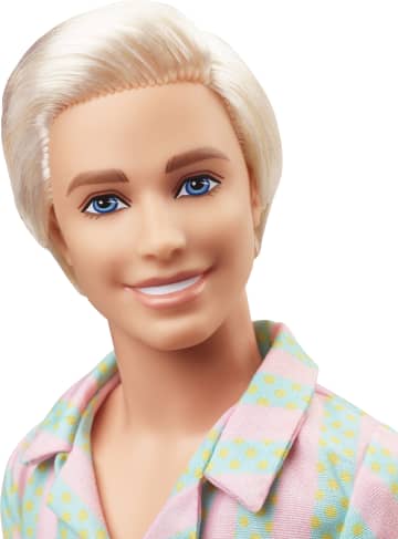 Pastel çizgili uyumlu plaj giysileri giyen Barbie filmi Ken bebek - Image 2 of 7