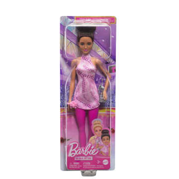 Barbie Beroepenfiguur Kunstschaatsster En Accessoires, Brunette In Verwijderbaar Schaatspak Met Beker