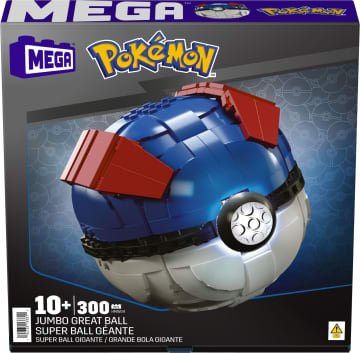Mega Pokémon - Jumbo Great Ball Με Φως, Παιχνίδι Κατασκευών Με Φως (299 Κομμάτια) Για Συλλέκτες