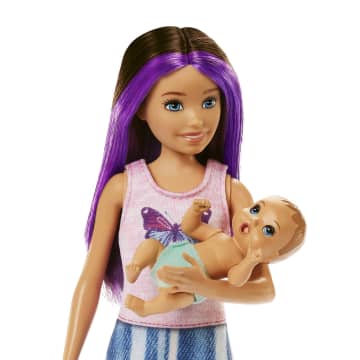 Barbie Opiekunka Zestaw Usypianie maluszka + Lalka Skipper i bobas