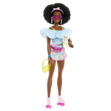 Barbie Doll with Roller Skates, Fashion Accessories and Pet Puppy - Image 1 of 6