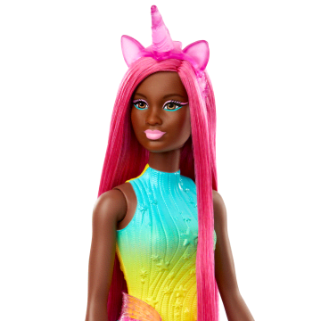 Barbie Eenhoornpop Met Fantasiehaar Van 18 Cm En Accessoires Voor Stijlplezier - Imagen 4 de 6