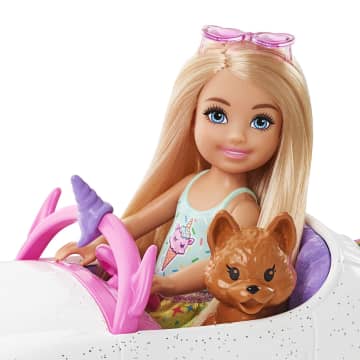 Barbie® Chelsea Lalka + Autko + szczeniaczek Tęczowy zestaw