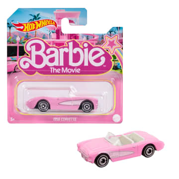 Hot Wheels Barbie Auto, Roze Metalen Corvette Op Een Schaal Van 1:64, Uit Barbie The Movie