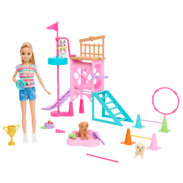 Barbie And Stacie To The Rescue, Speelset Speeltuin Voor Puppy'S, Met Pop, 3 Hondenfiguren En Accessoires