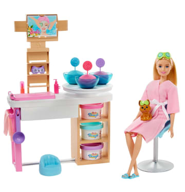 Barbie Wellness Gesichtsmasken Spielset Und Puppe