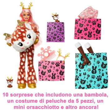 Barbie Cutie Reveal Magia D'Inverno Bambola Con Costume Da Cervo Di Peluche - Image 4 of 8