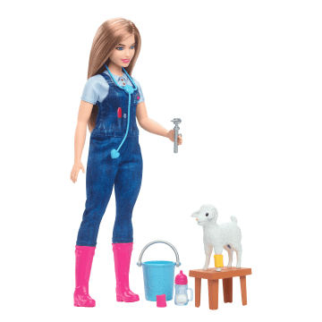 Barbie Muñeca Profesiones Con Accesorios Tú Puedes Ser Veterinaria De Granja - Image 1 of 6